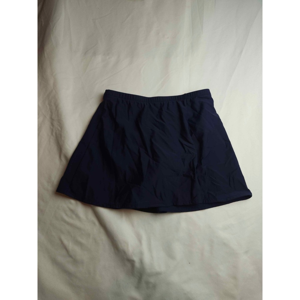 Kim Rogers Womens Navy Blue Swim Skirt Built-in Brief Size S